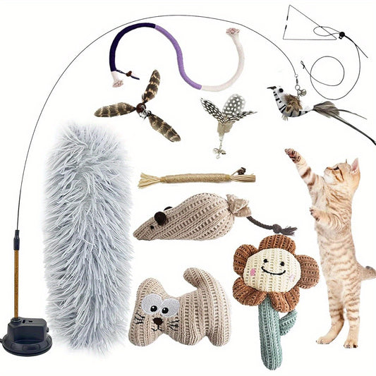 7 In 1 Hyperstimulating Cat Toy Set With Suction Cup
