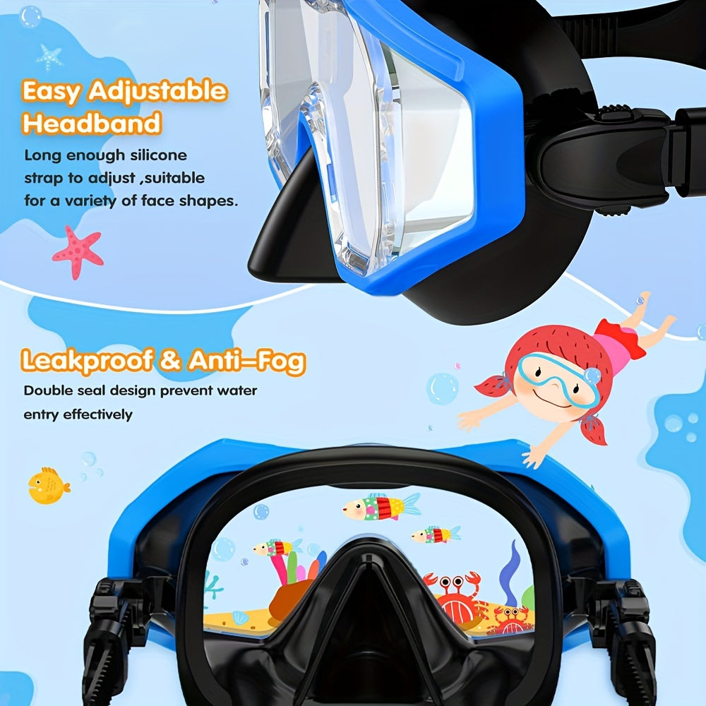 Three Window Youth Snorkeling Mask and Breathing Tube Set