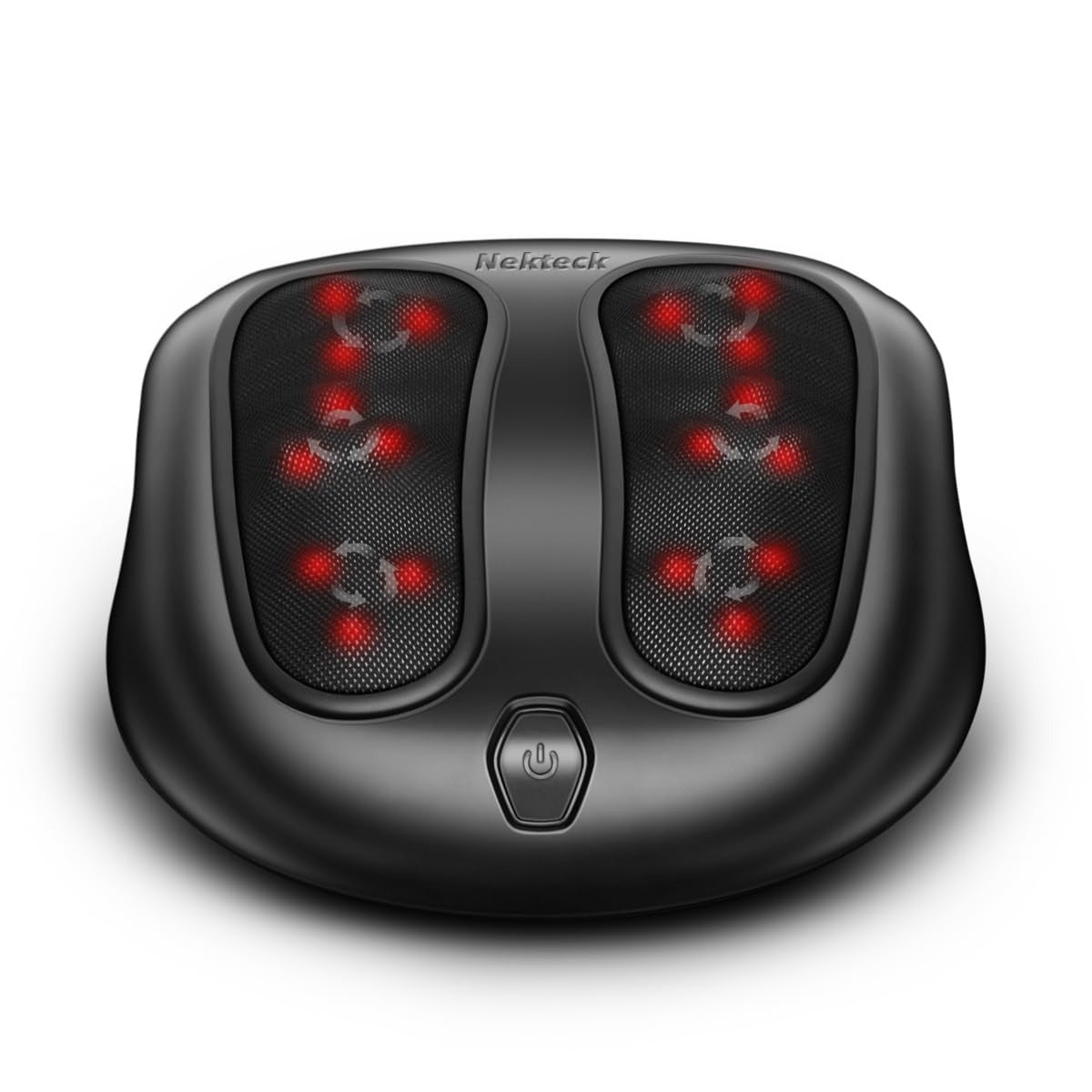Nekteck Foot Massager with Heat, Shiatsu Heated Kneading Foot Massager Machine, Gift for Her & Him, Built-in Heat Function and Power Cord (Black)
