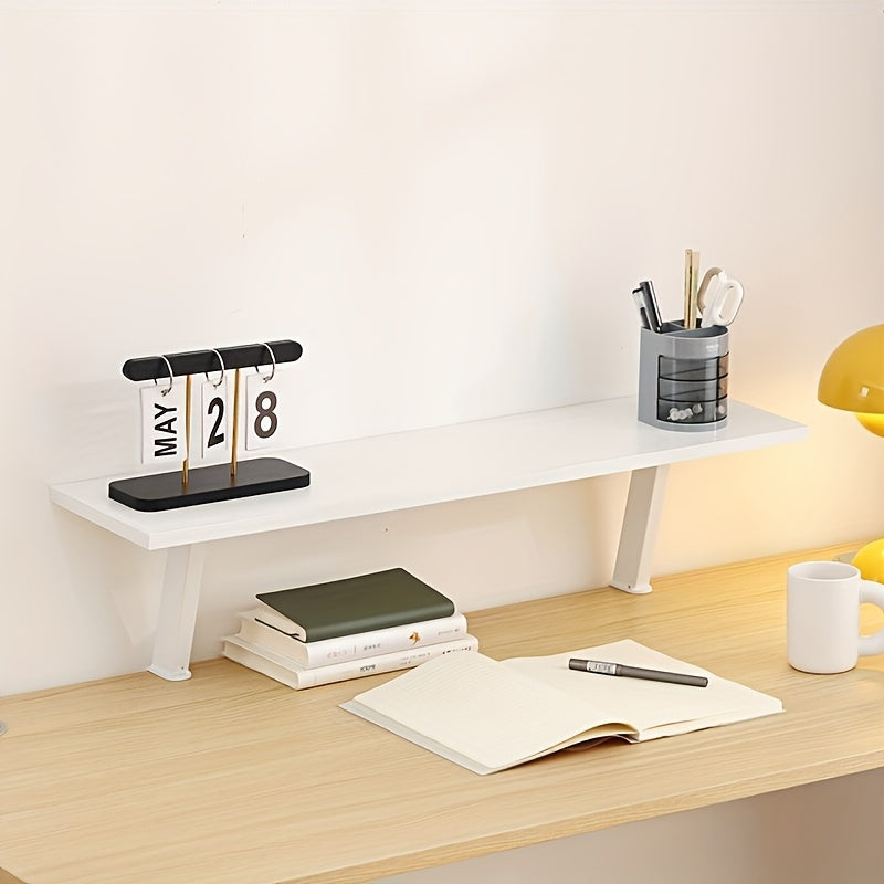 Floating Desk Shelf No Drill Mount Multilevel Organizer