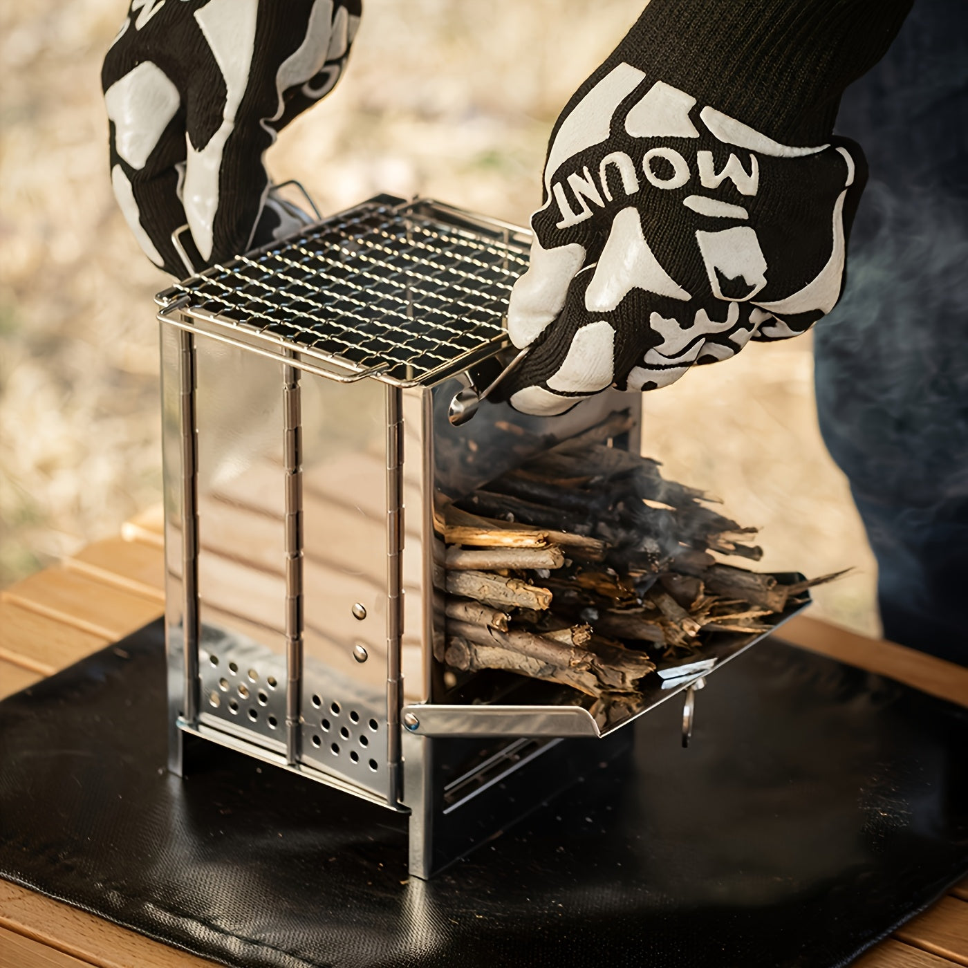 Portable Charcoal Wood Oven Stainless Steel Korean Grill
