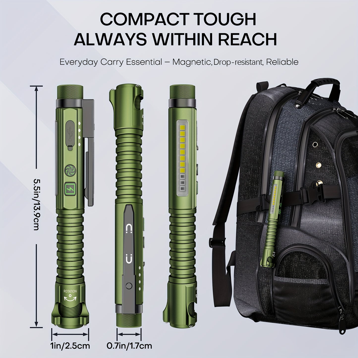 PASIION Ray Penlight EDC 600 Lumen Rechargeable Flashlight