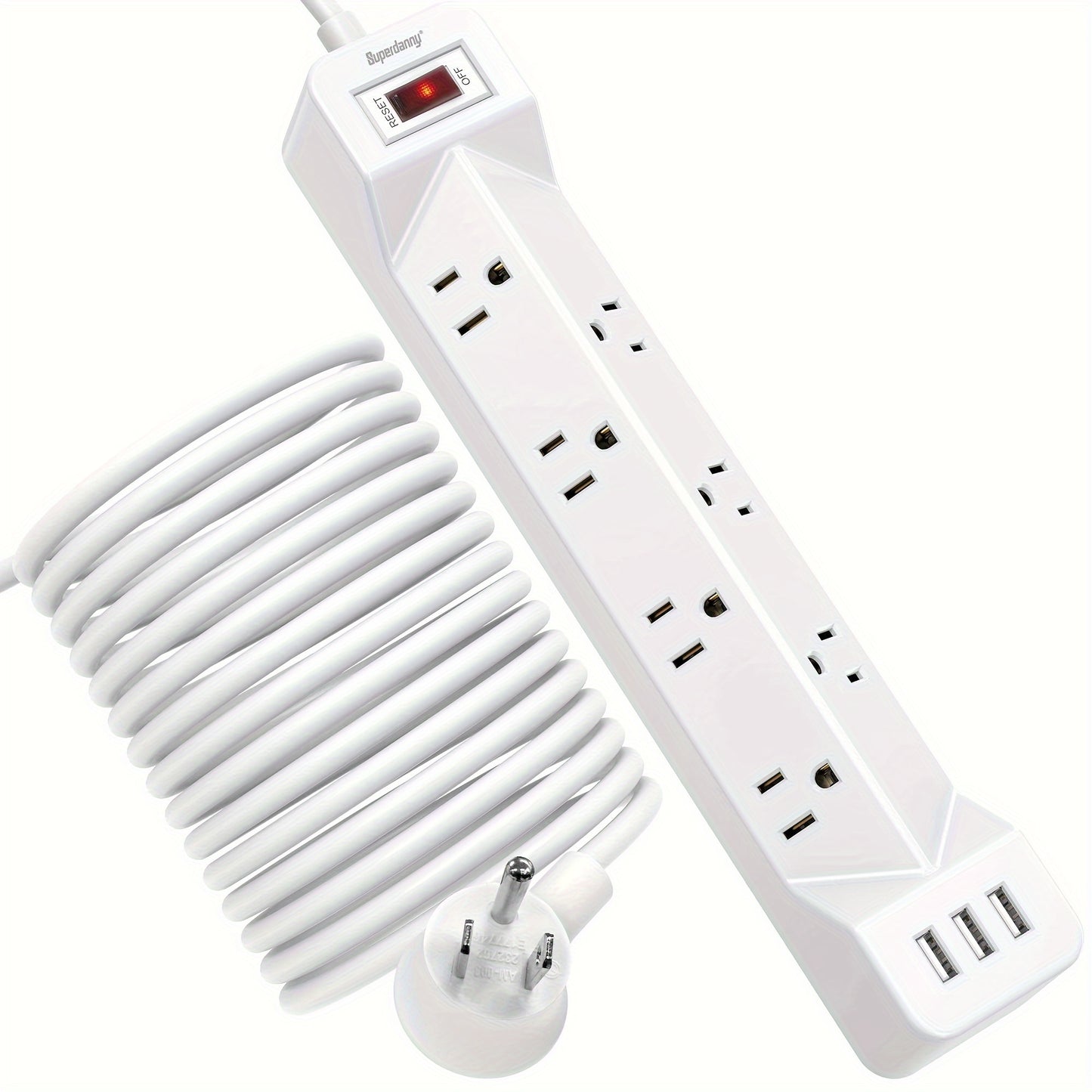 Power Strip Surge Protector With USB Ports And Mountable