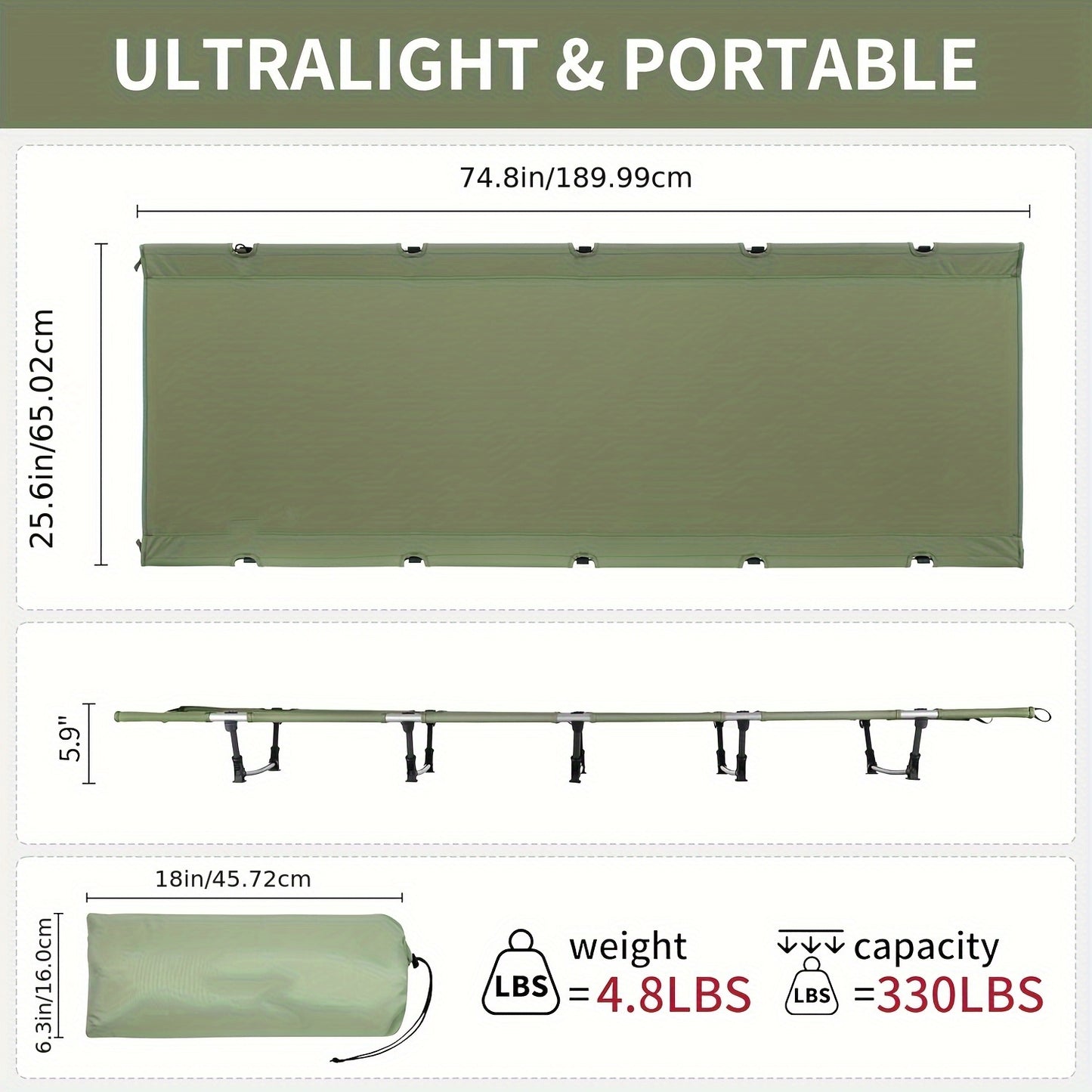 Ultra Light Foldable Camping Bed Outdoor Adventures