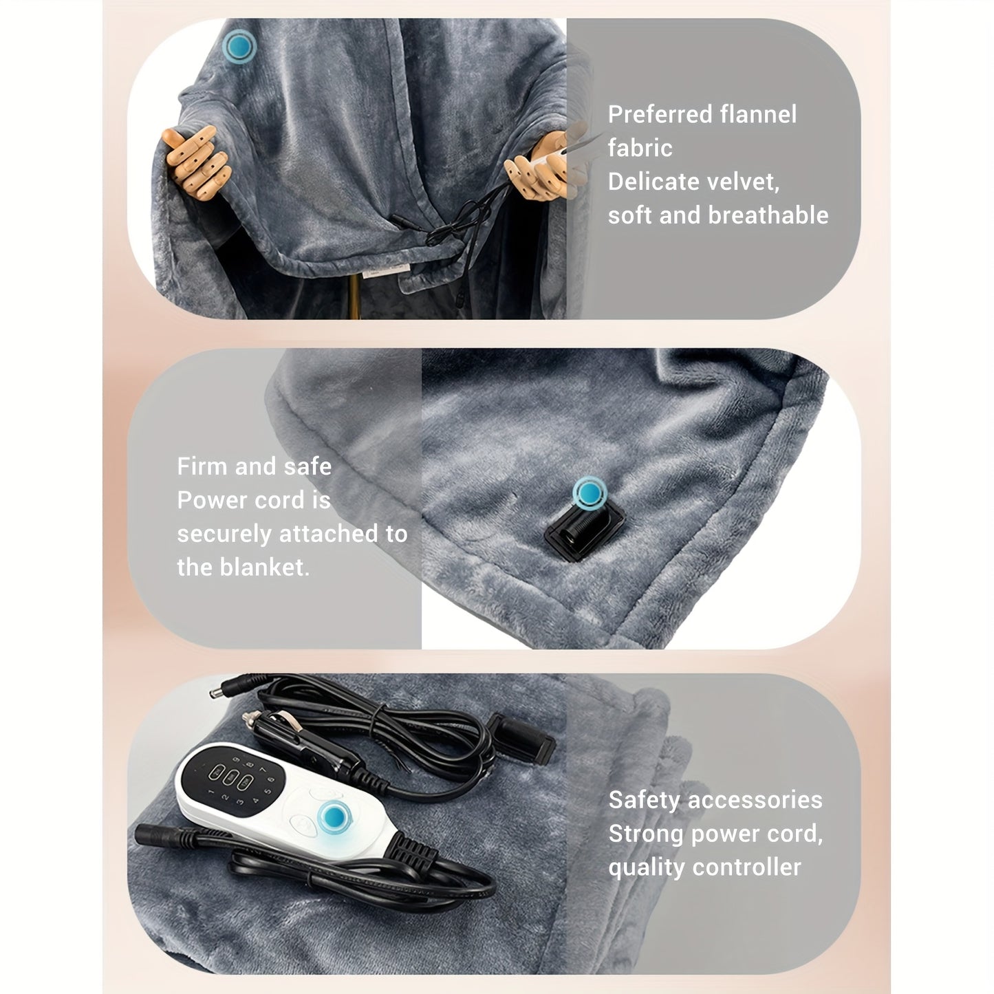 Fdit 12V Electric Heated Blanket For Cars Trucks SUVs RV