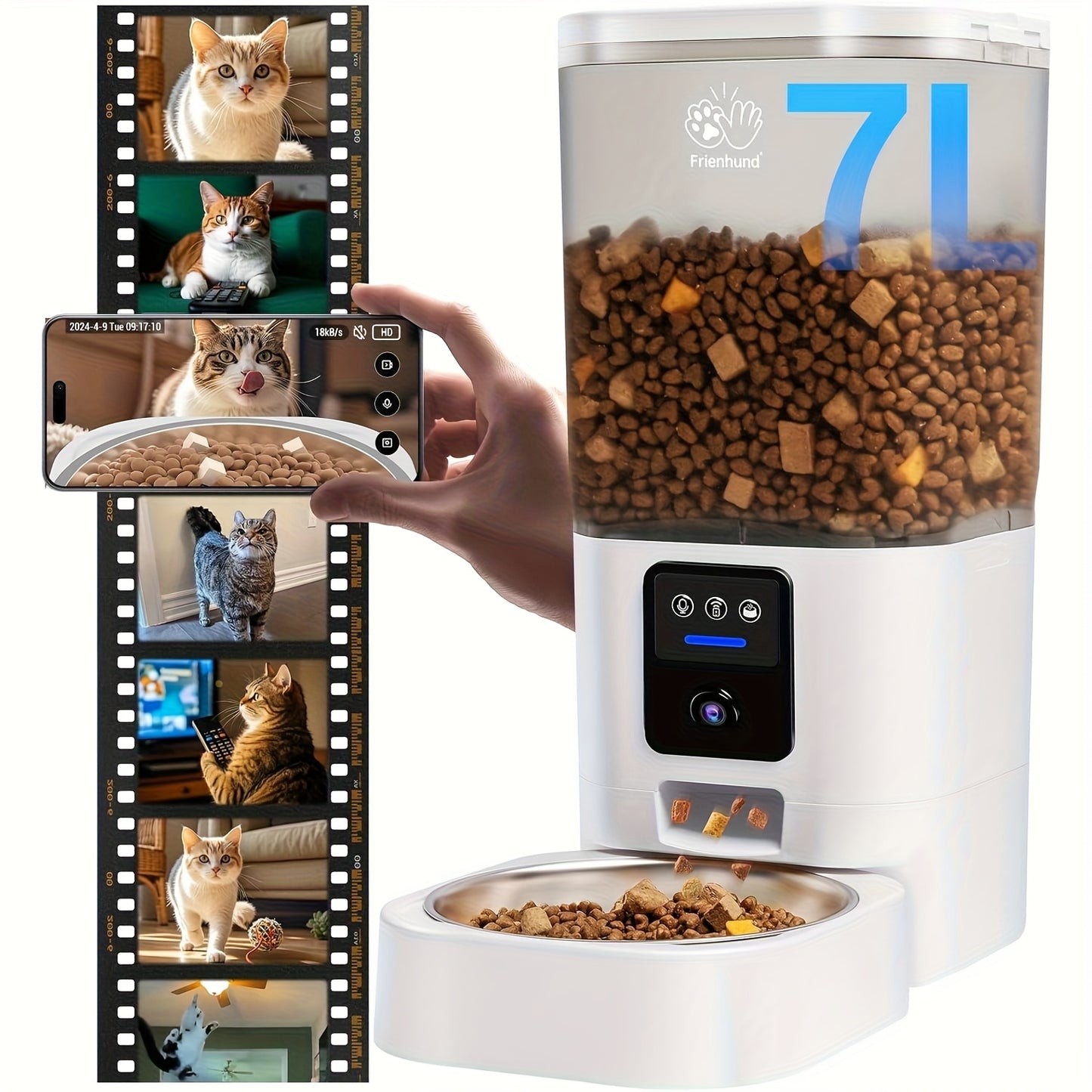 Automatic WiFi Pet Feeder for Cats and Dogs