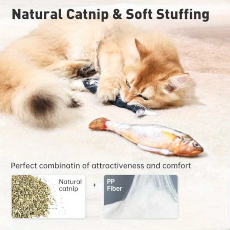 3 Pack Realistic Flopping Fish Cat Toys USB Rechargeable