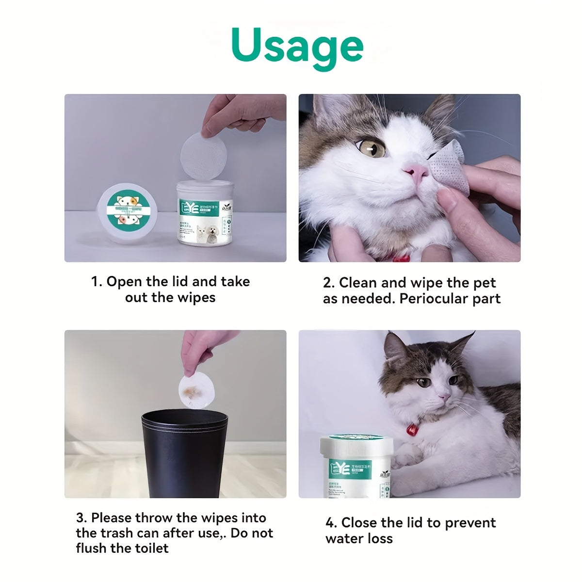 Pet Eye And Ear Cleaning Wipes Hypoallergenic Fragrance Free