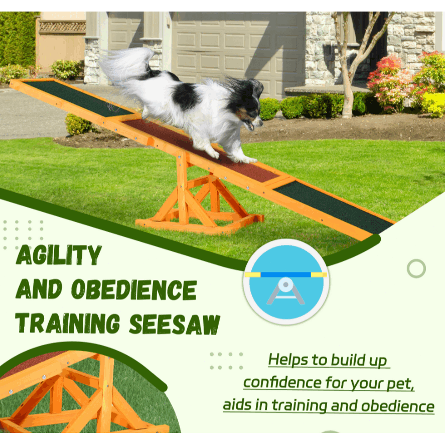 Wooden Dog Agility Seesaw Weather Resistant Training Gear