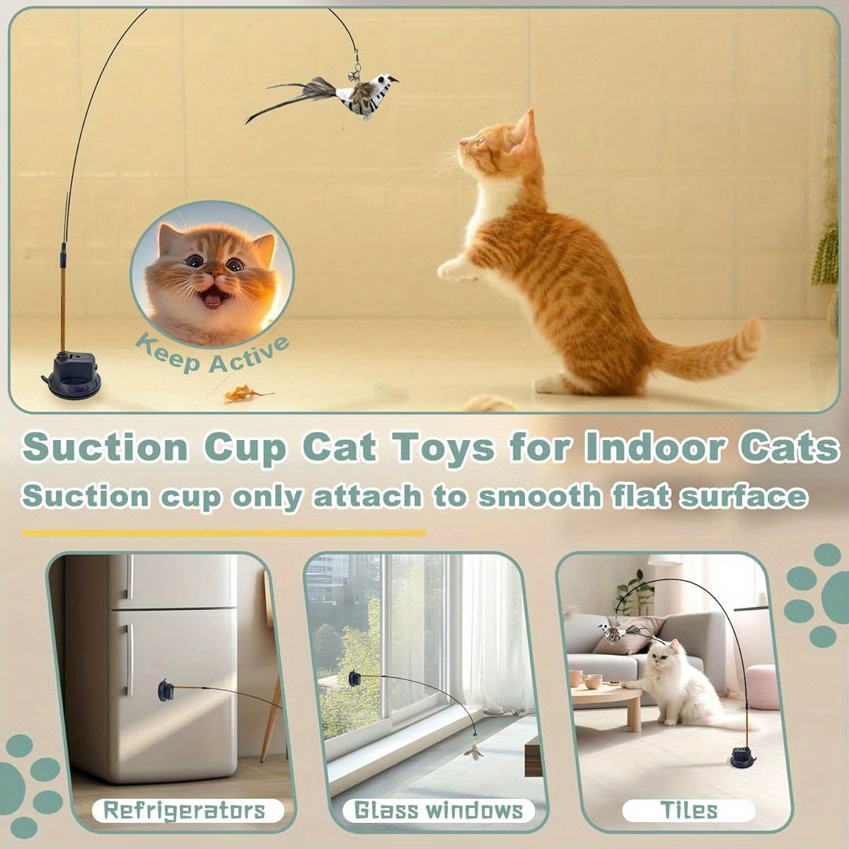 7 In 1 Hyperstimulating Cat Toy Set With Suction Cup