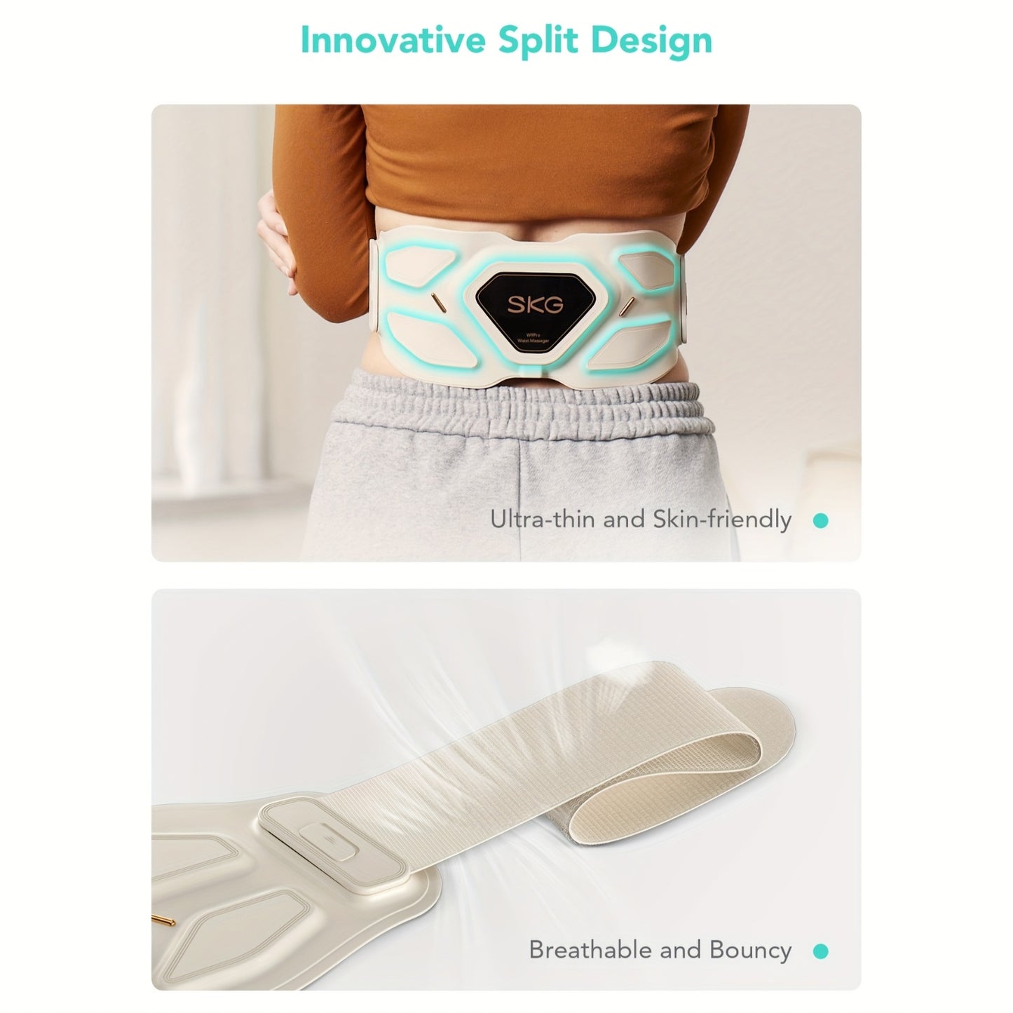 Wireless Heating And Vibrating Massage Belt Waist Abdomen
