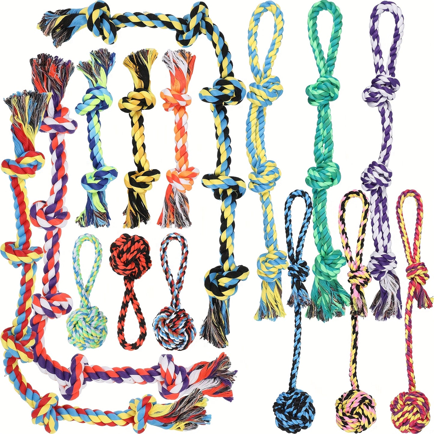 Heavy Duty Dog Rope Toys For Aggressive Chewers 15 Pack