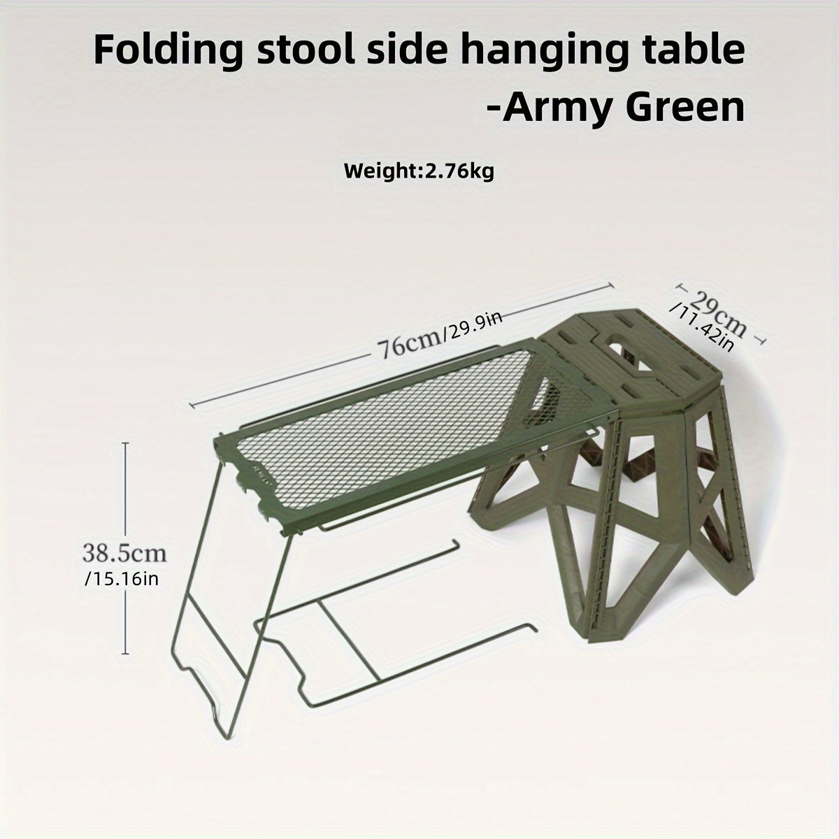 Folding Camping Table with Multi-Functional Storage and Hanging Features