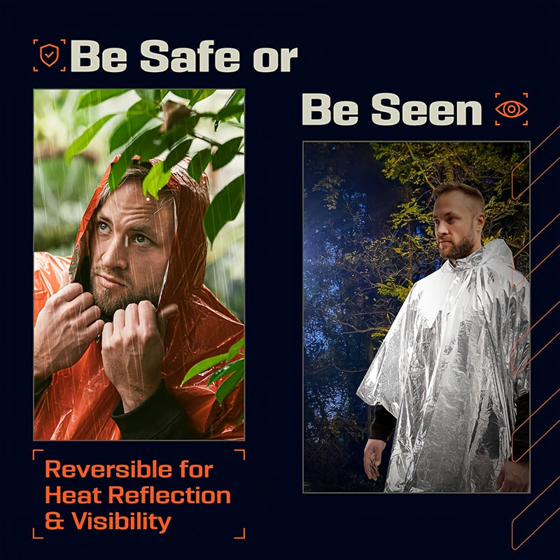 Emergency Rain Ponchos Set for Outdoor Adventures and Camping