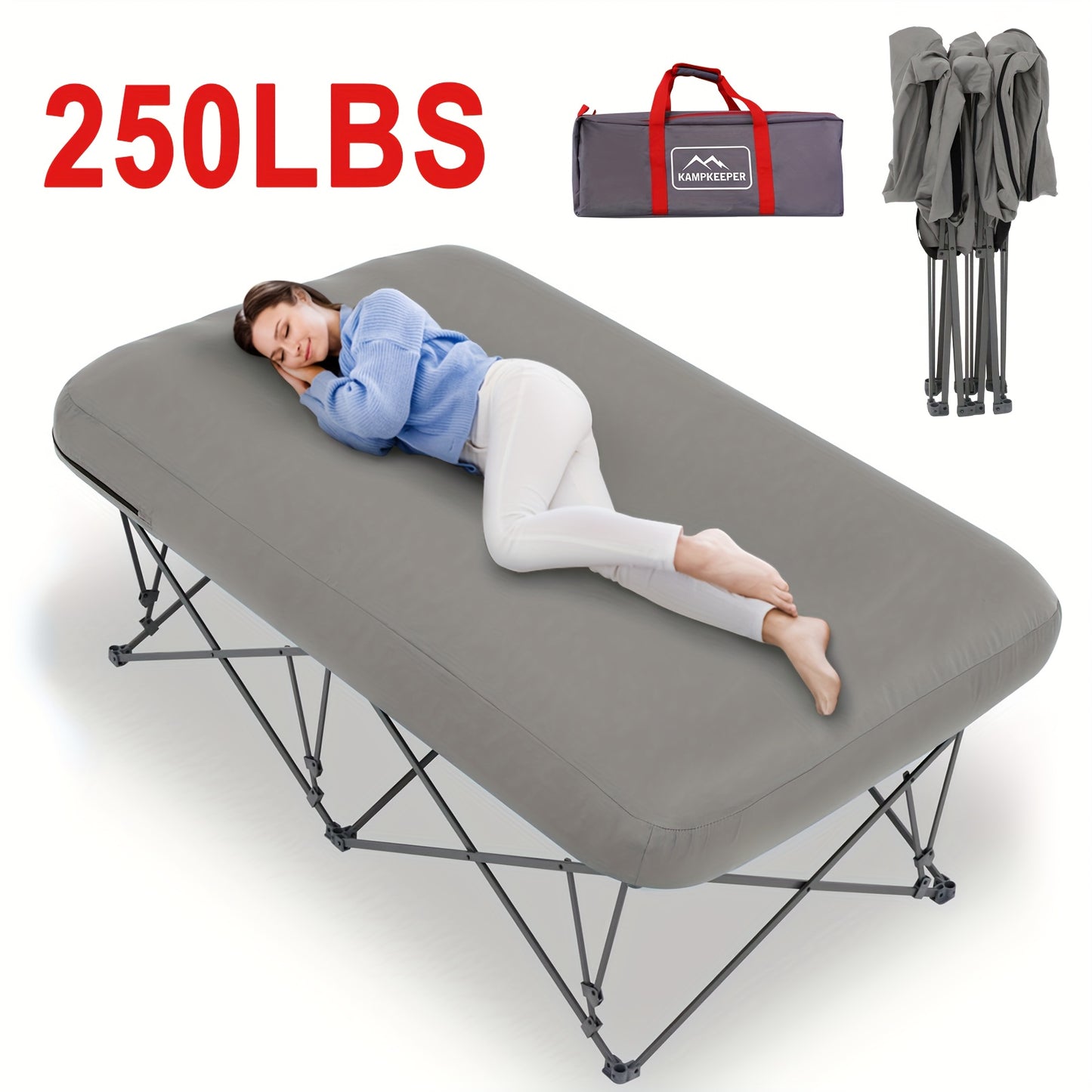 Heavy Duty Inflatable Bed With Carry Bag For Indoor Use