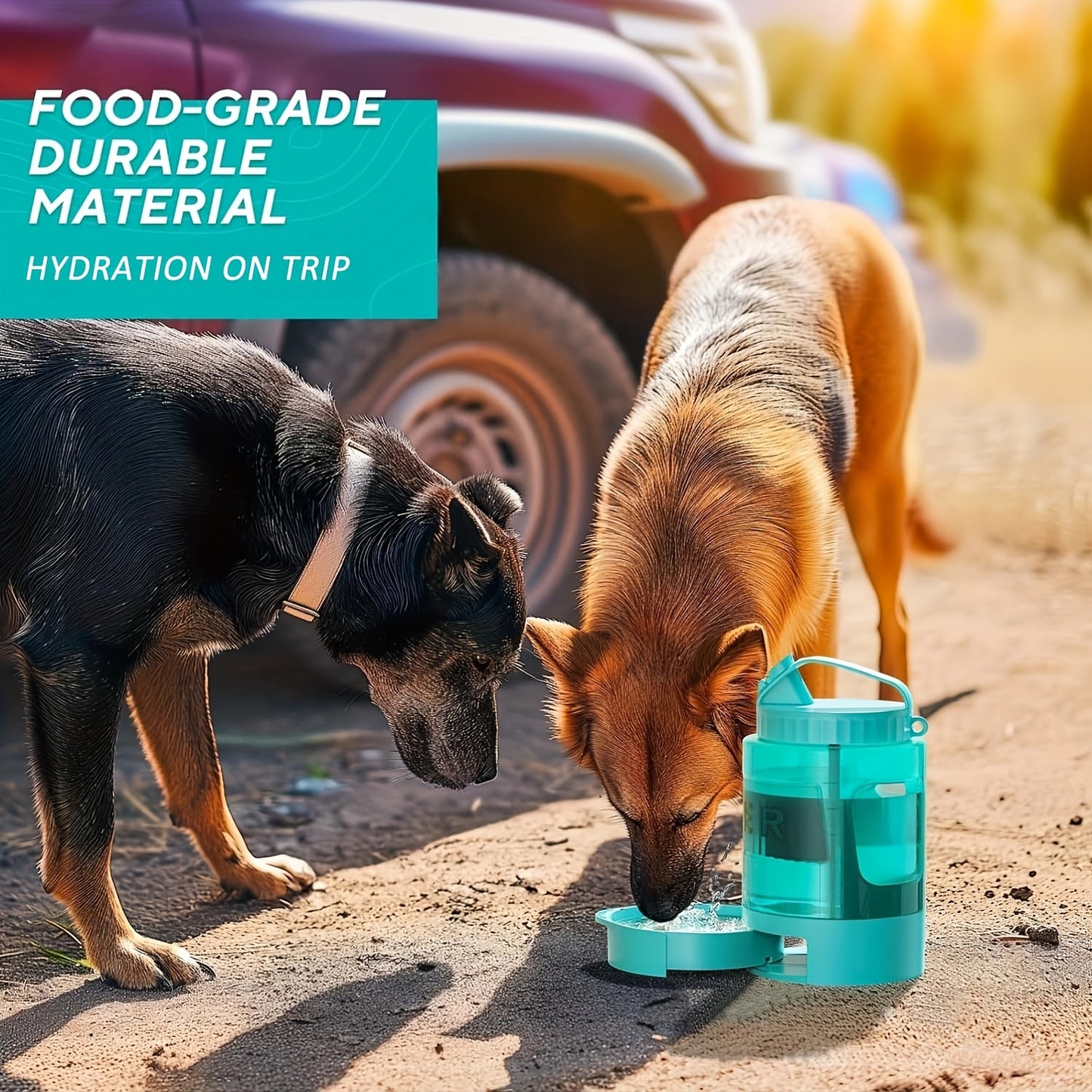 Lesotc Dog Water Dispenser Bowl Travel Bottle For Outdoors