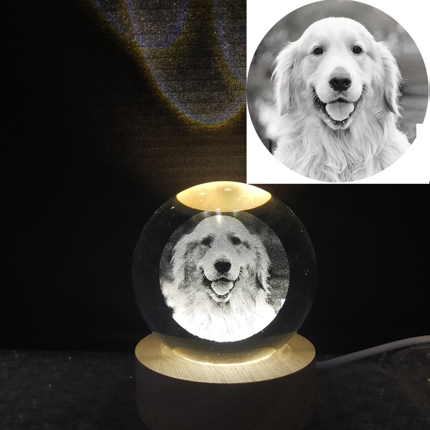 Custom Laser Engraved Pet Memorial Crystal Keepsake