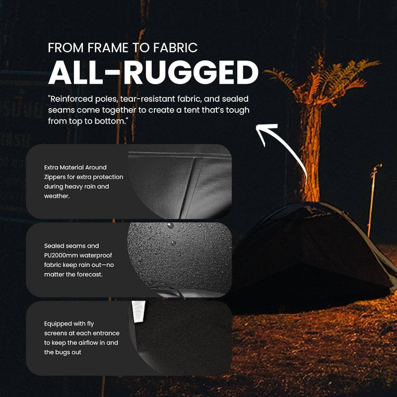Pop Up Camping Tent Fully Waterproof With Fly Screen