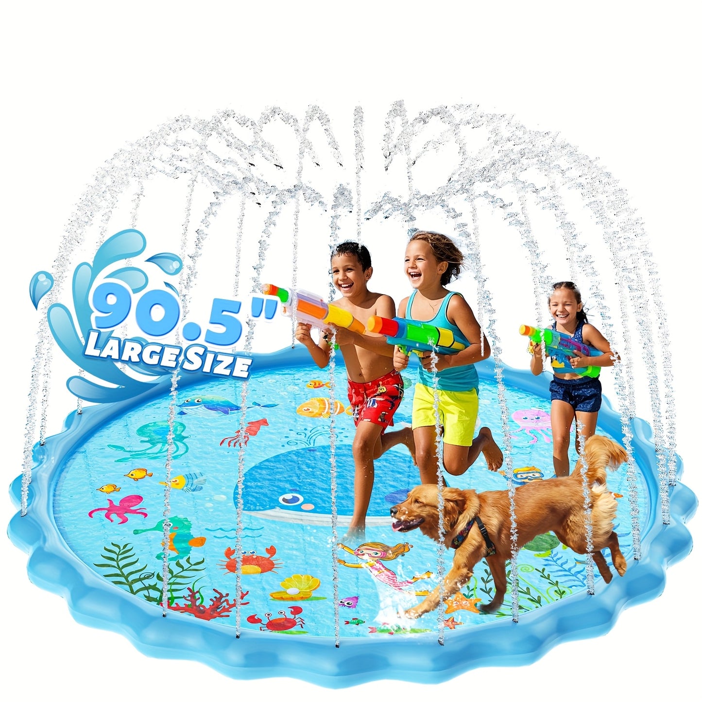 Heavy Duty Non-Slip Splash Pad for Kids and Dogs