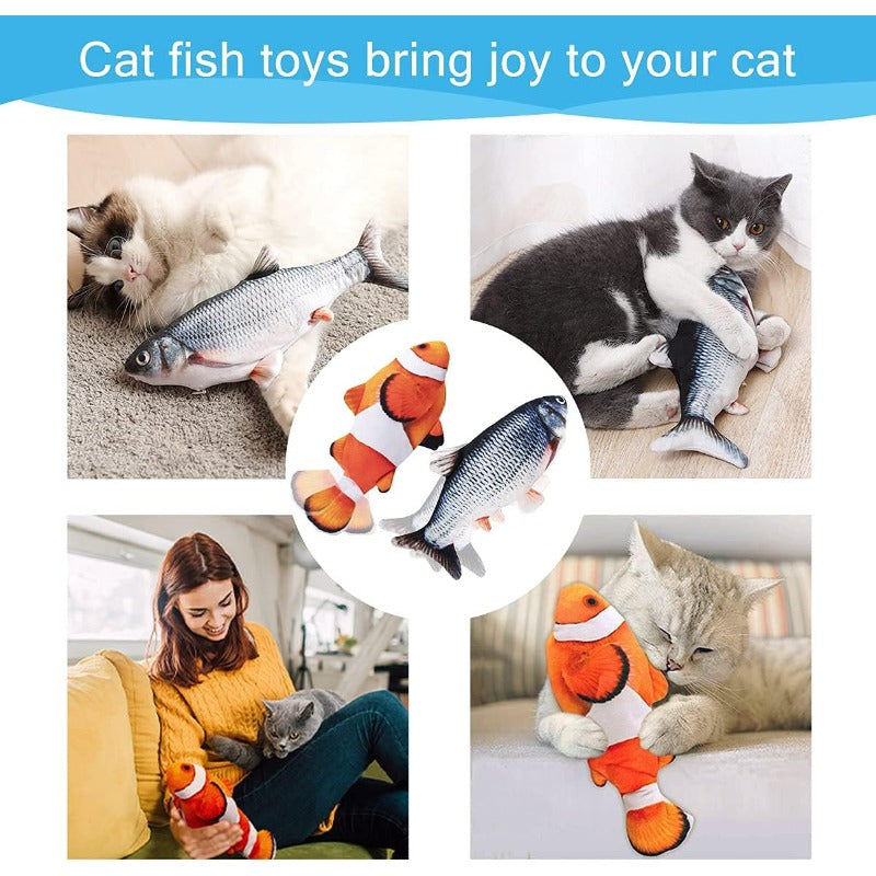 Interactive Flopping Fish Cat Toy 2 Pack Wiggle Indoor