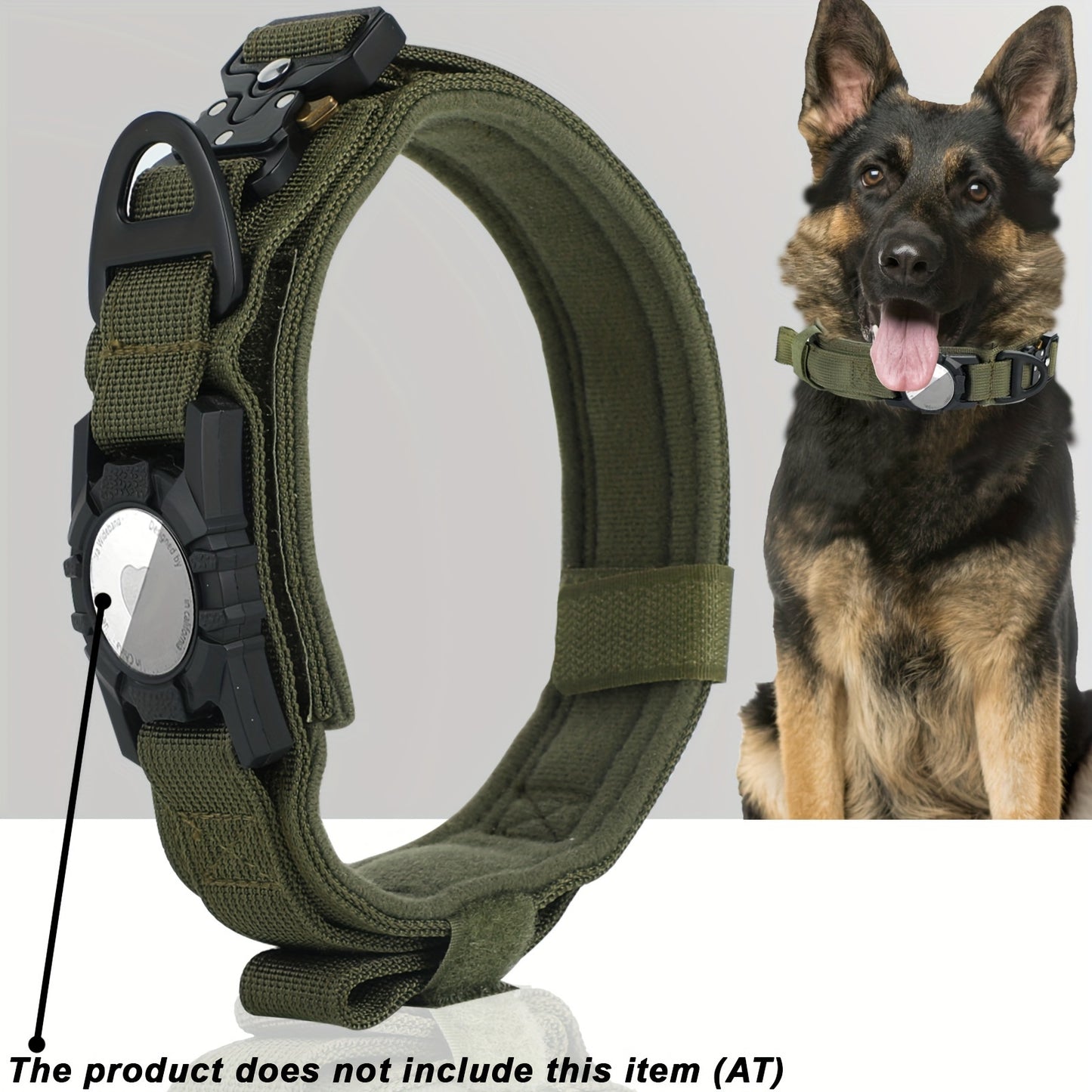 Tactical Nylon Dog Collar With GPS Holder For All Breeds