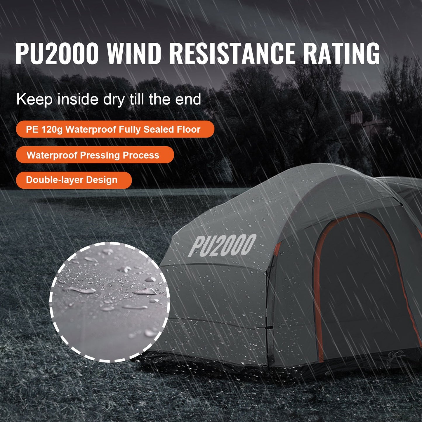 SUV Camping Tent With Rain Layer Carry Bag And Double Layer