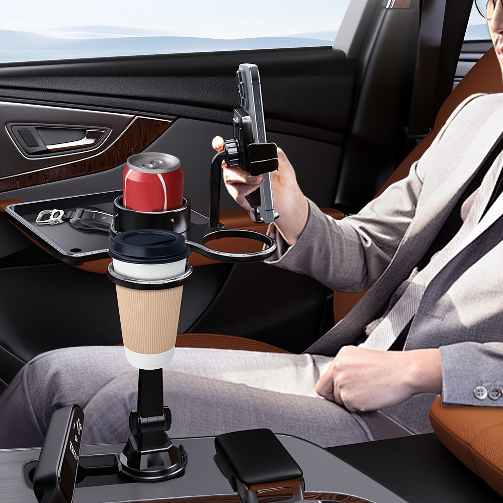 YAILIS 4 In 1 Adjustable Car Phone Mount Cup Holder