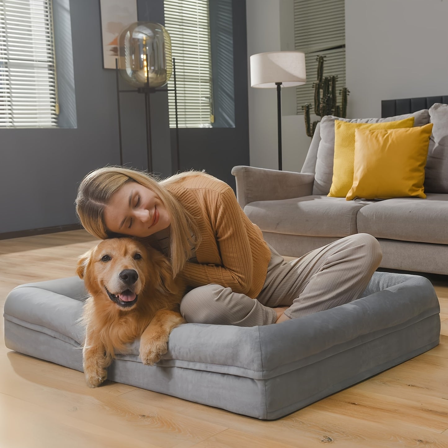 Cozy Plush Memory Foam Dog Bed With Removable Cover