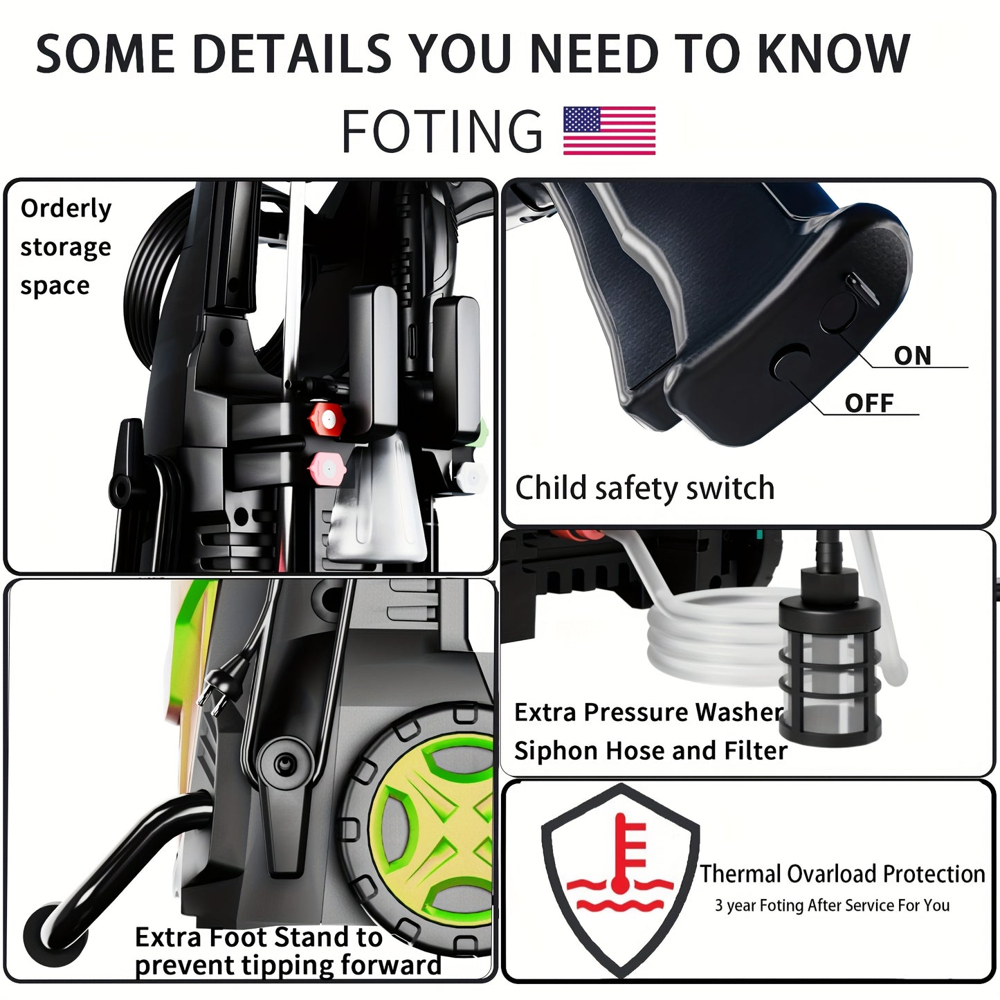 Heavy Duty Electric Pressure Washer With Foam Cannon