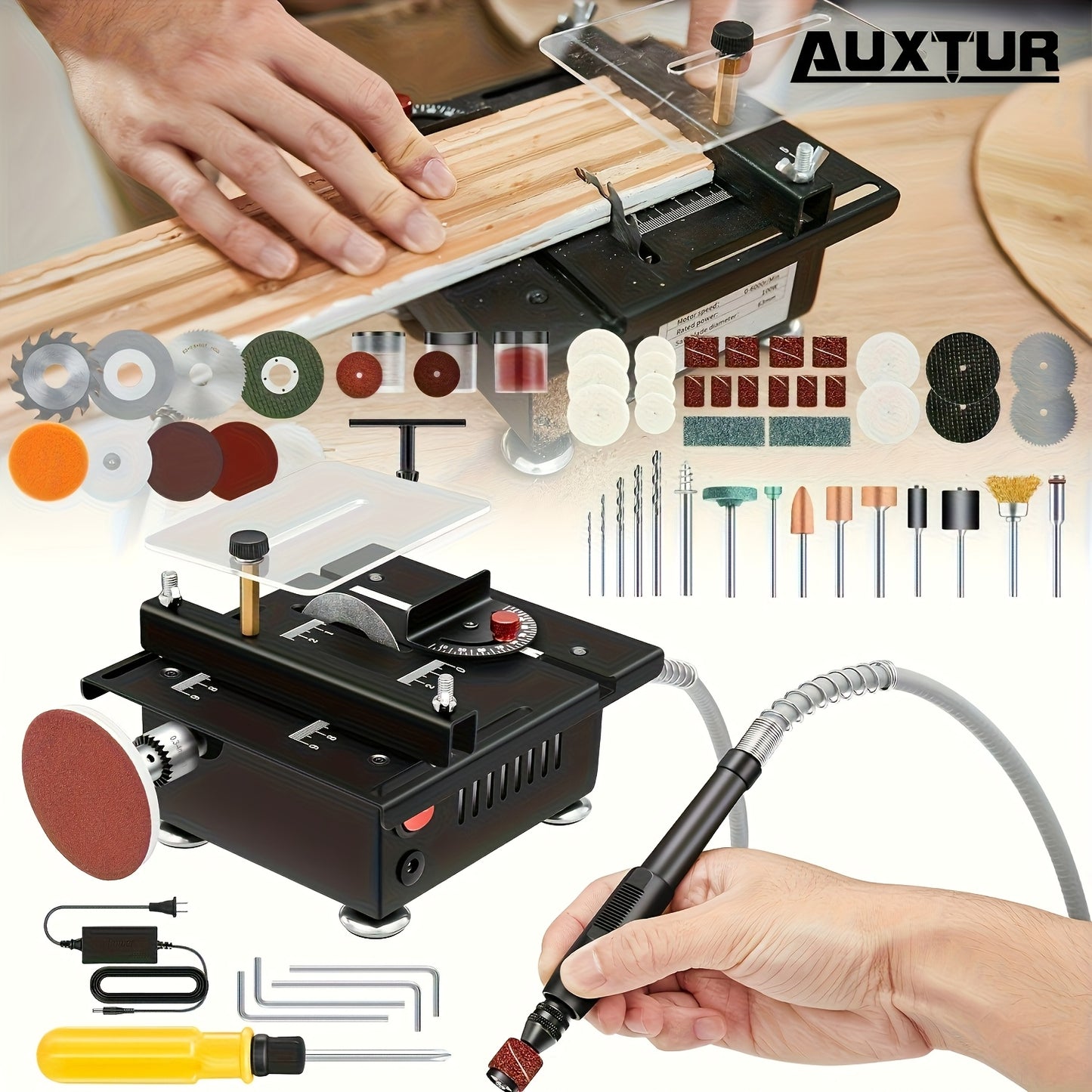 Mini Table Saw Multifunction Portable Adjustable Wood