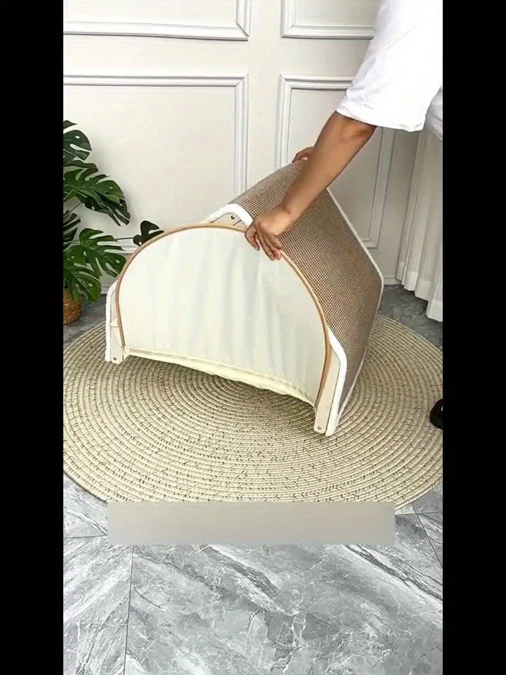 Semi-Enclosed Cat House With Scratching Pad For Cozy Comfort