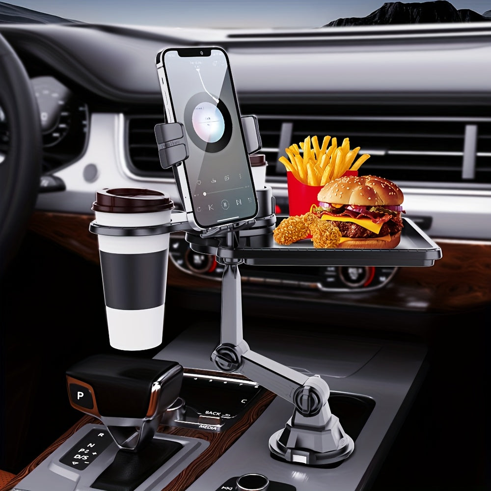 YAILIS 4 In 1 Adjustable Car Phone Mount Cup Holder