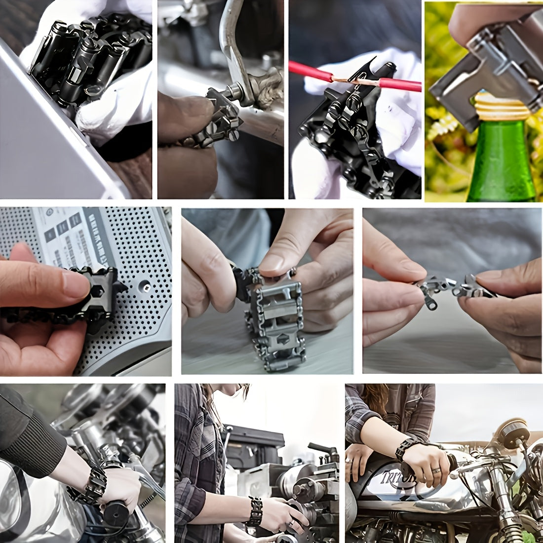 Men's 29-in-1 Multi-Functional Tool Bracelet for Outdoor Adventures