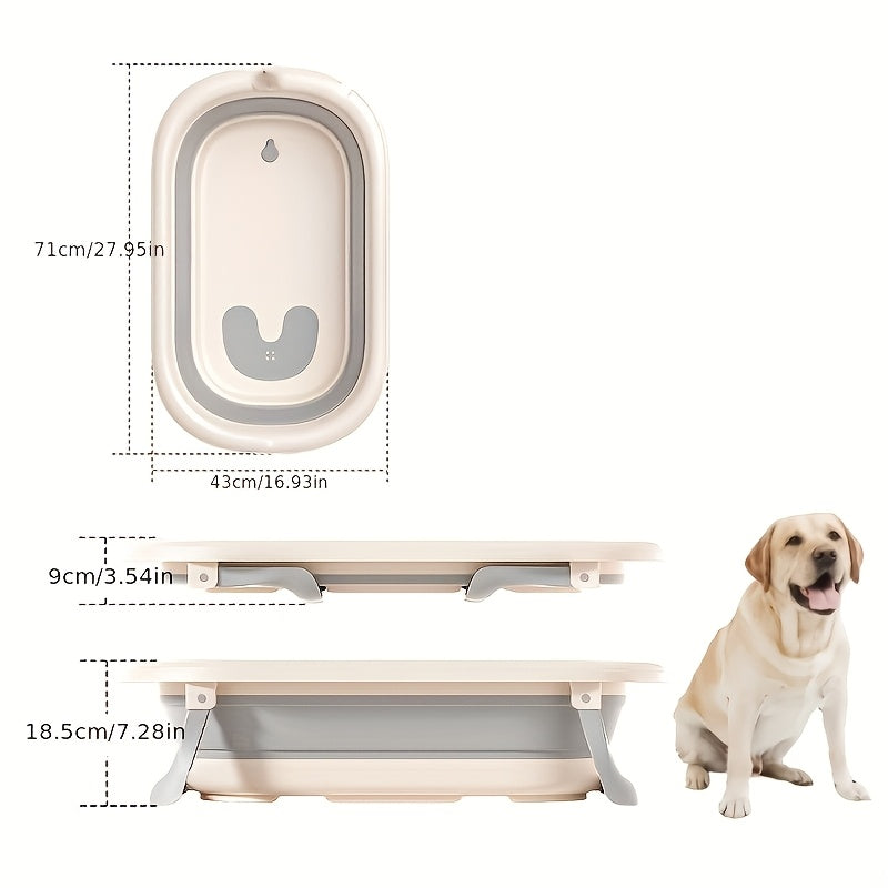 Foldable Pet Bathtub for Dogs and Cats - Space Saving Design