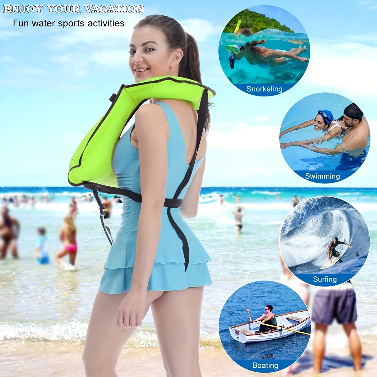 Adult Life Jacket With Safety Buckle Portable Buoyancy Vest