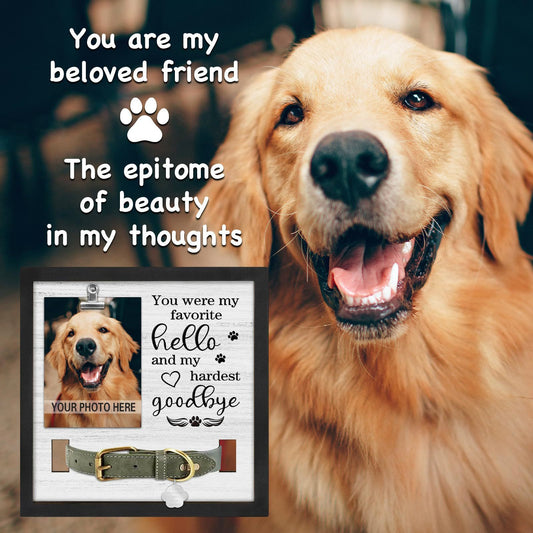 Pet Memorial Frame Stand Recycled Wood Keepsake For Dogs