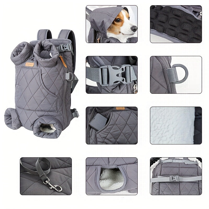 Adjustable Quilted Pet Carrier Backpack for Active Adventures