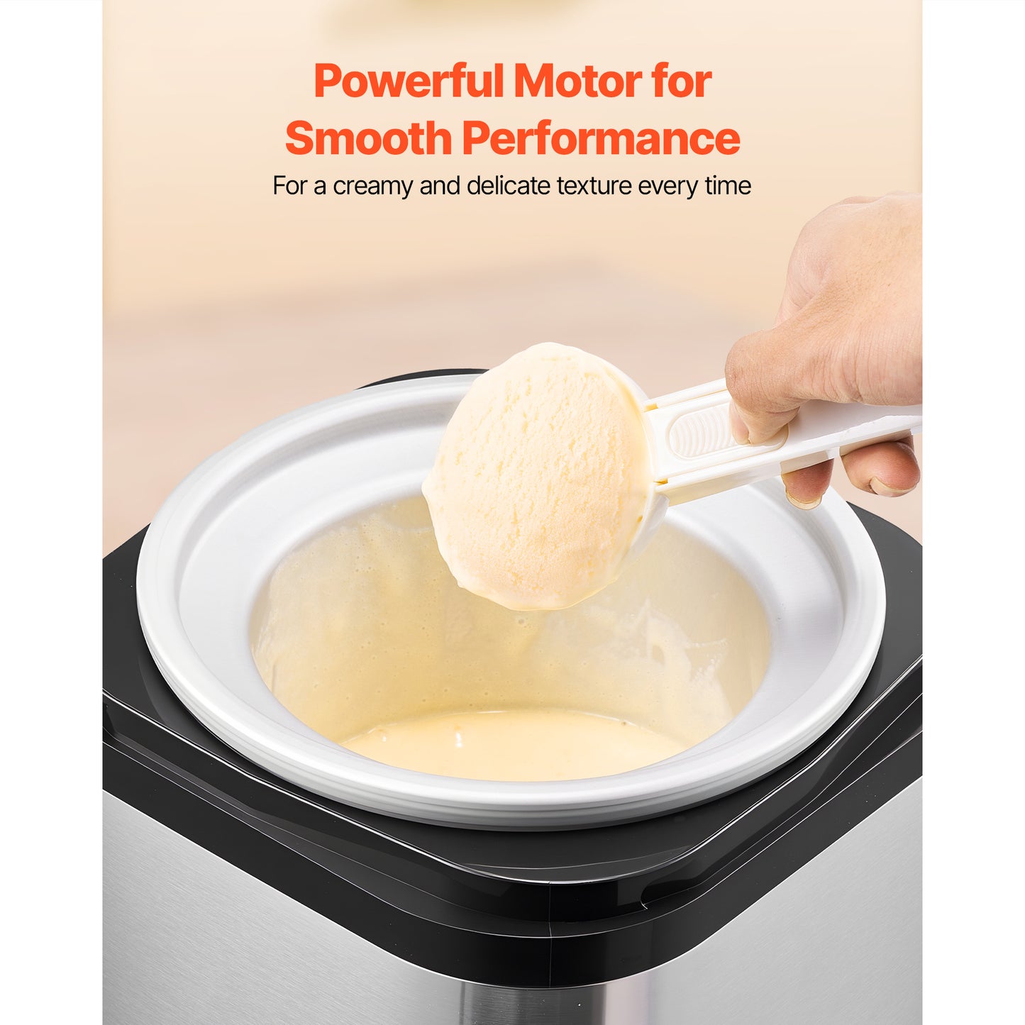 Stainless Steel Automatic Ice Cream Maker Countertop