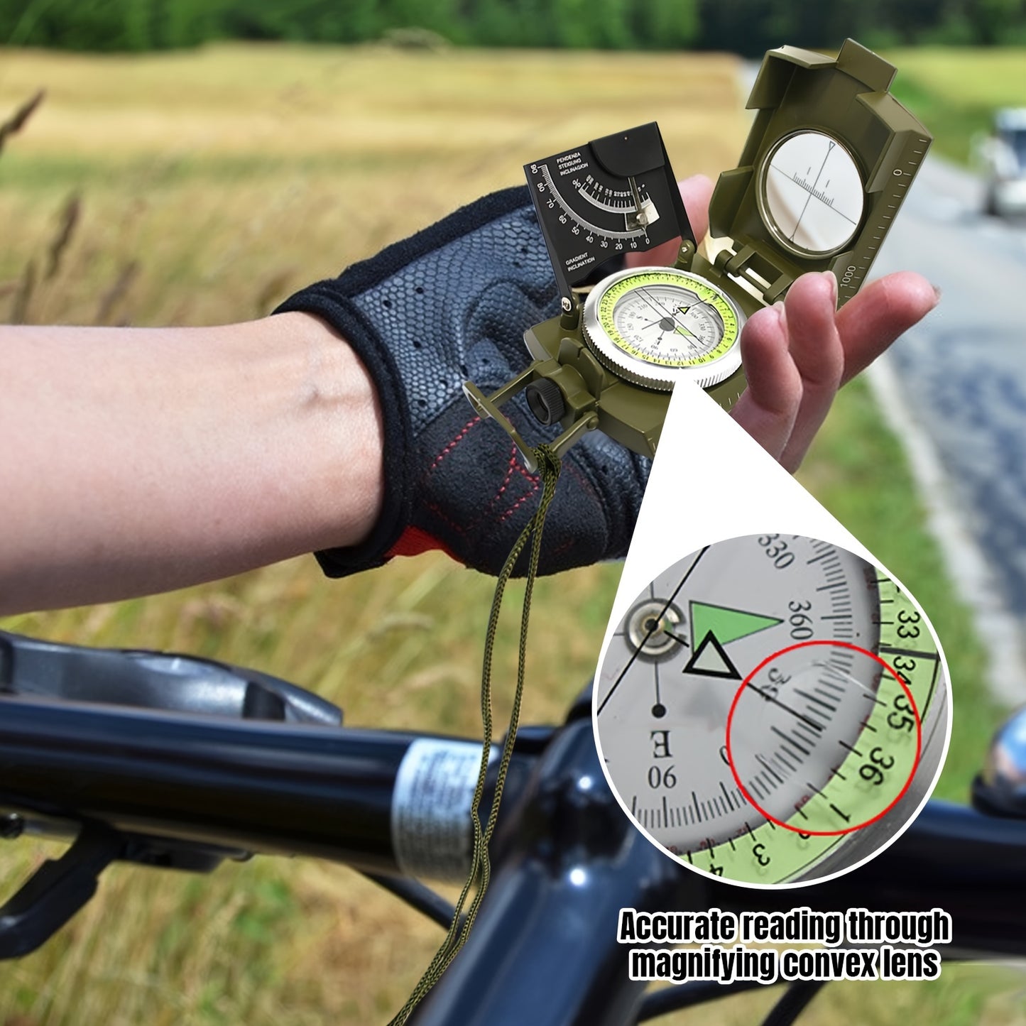 Luminous Dial Waterproof Military Compass Antifog For Hiking