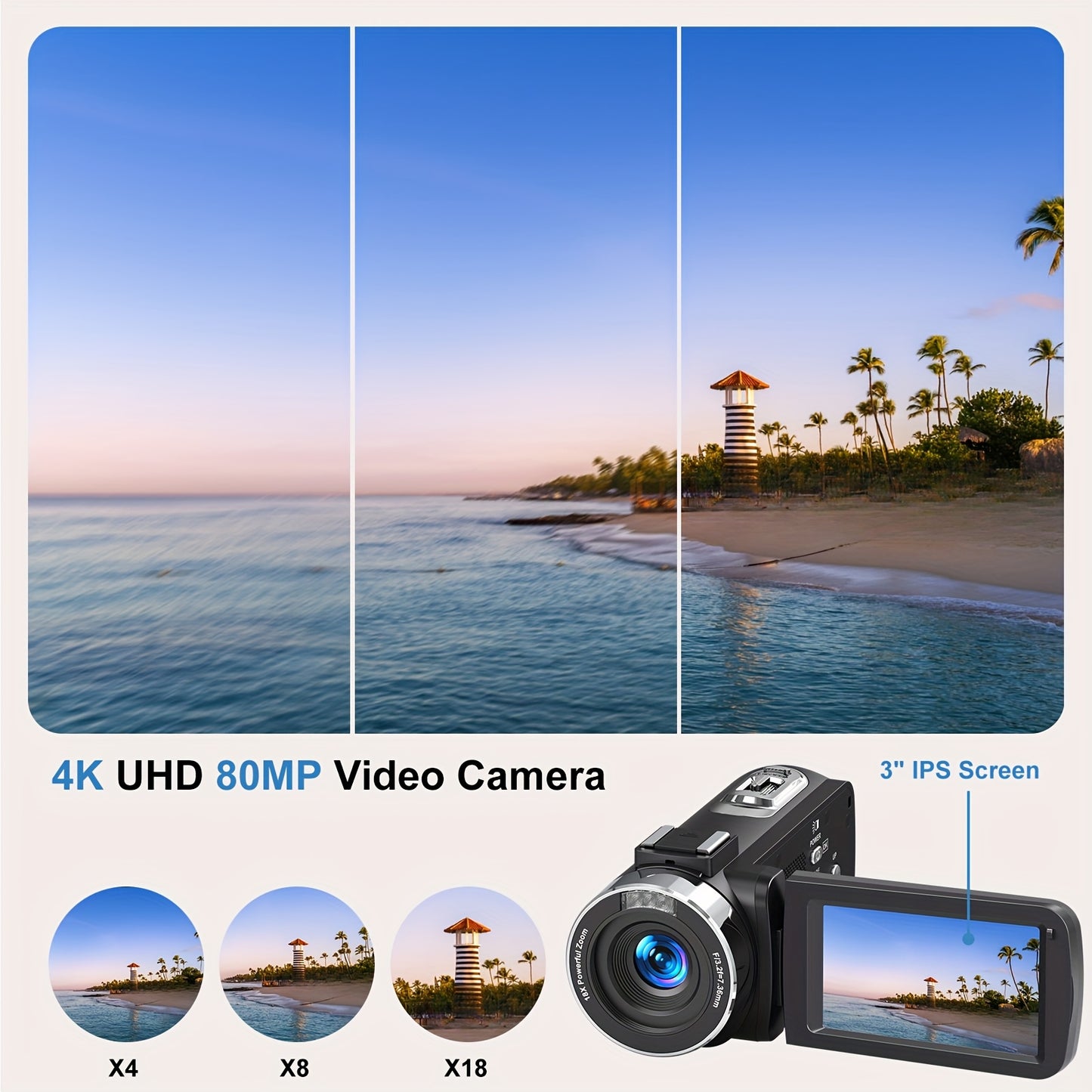 4K Ultra HD Vlogging Camcorder 18X Zoom IR Night Vision