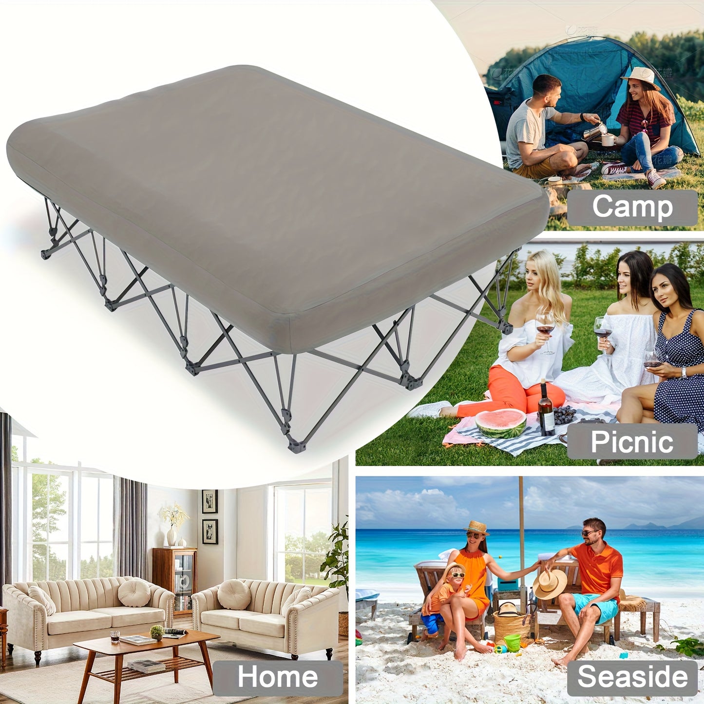 Heavy Duty Inflatable Bed With Carry Bag For Indoor Use