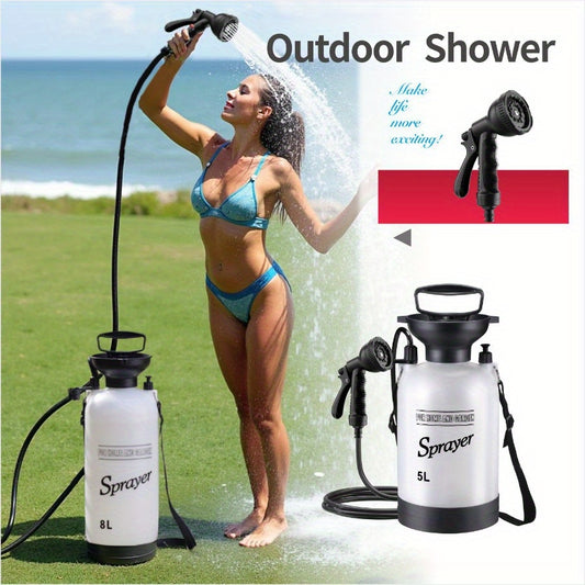 High-Pressure Camping Shower Kit with Detachable Hose and Nozzle