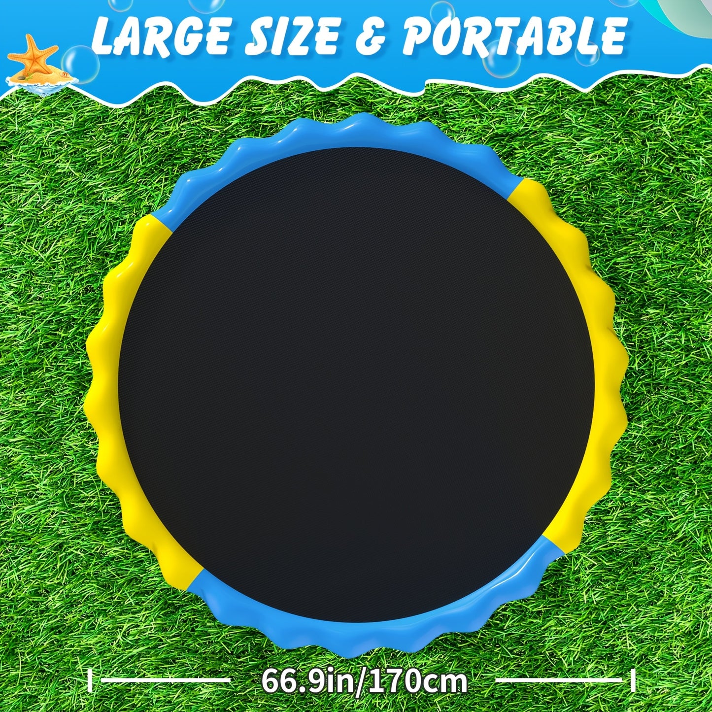 Heavy Duty Non-Slip Splash Pad for Kids and Dogs