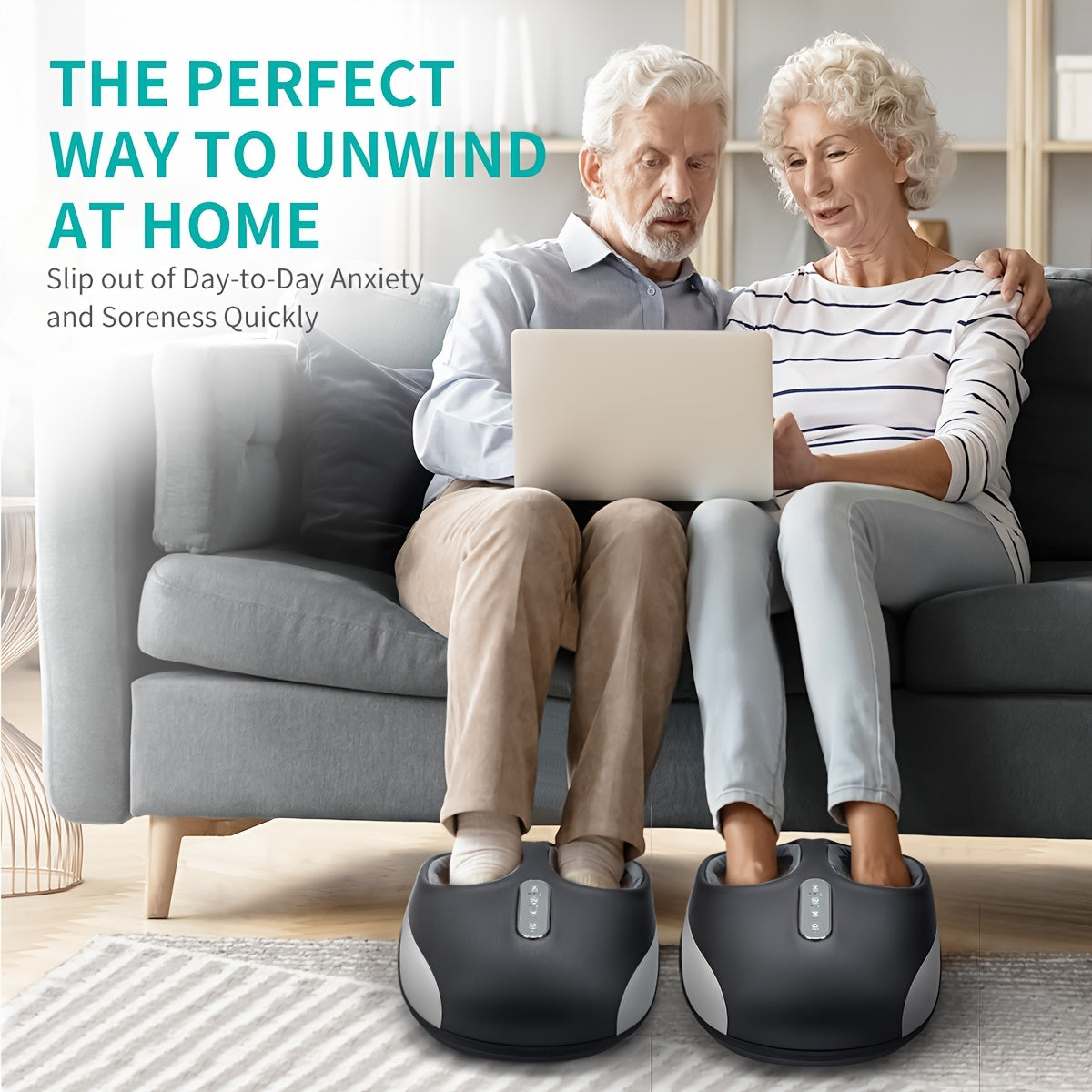 Foot Massager Heat and Shiatsu Kneading Air Compression