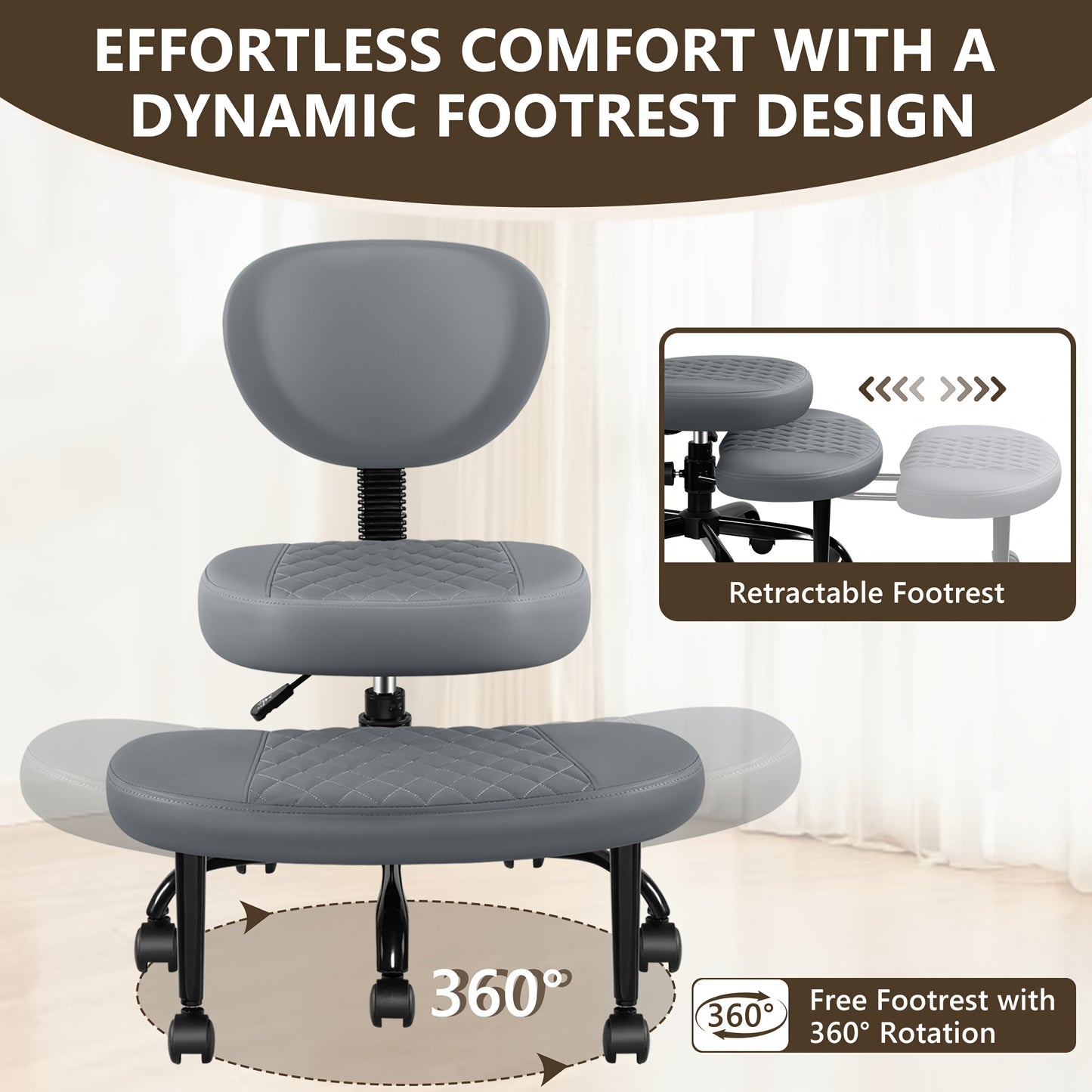 Primy Ergonomic Office Chair with Lumbar Support and Cushion