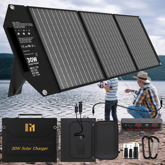 Foldable Solar Charger with Quick Charge Dual USB Ports