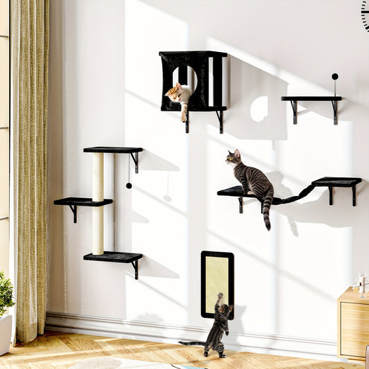Modern Cat Wall Shelves 5pcs Cat Climber Floating Perch Set