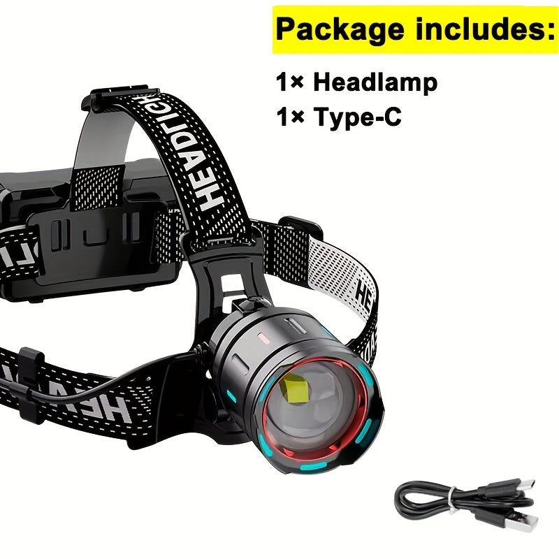 High Brightness LED Headlamp 5000 Lumen Rechargeable 3 Modes