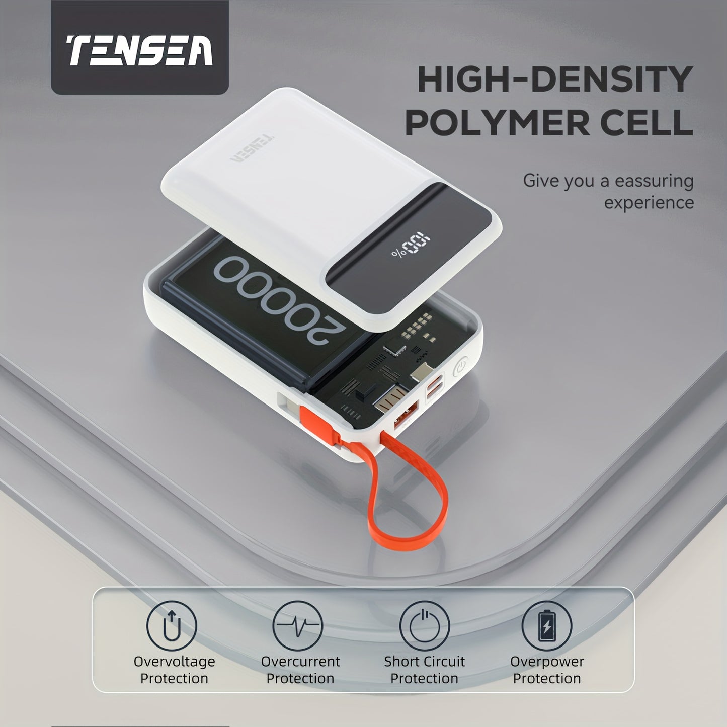 High Capacity Pocket Power Bank 20000mAh USB Type C Charge