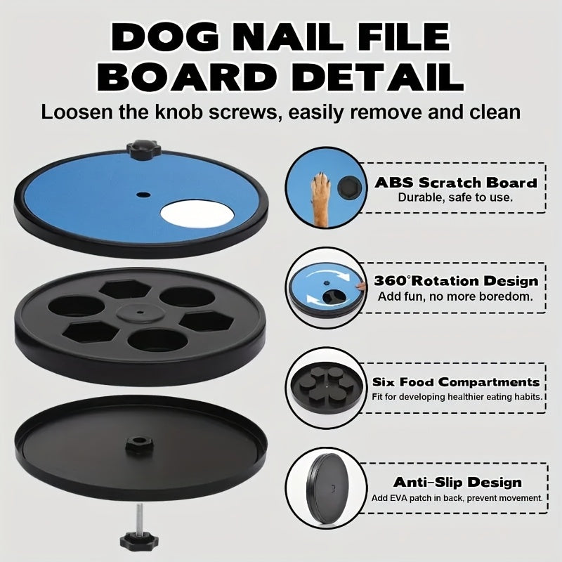 Dog Nail Scratch Board 3 In 1 Rotatable Treat Box Toy